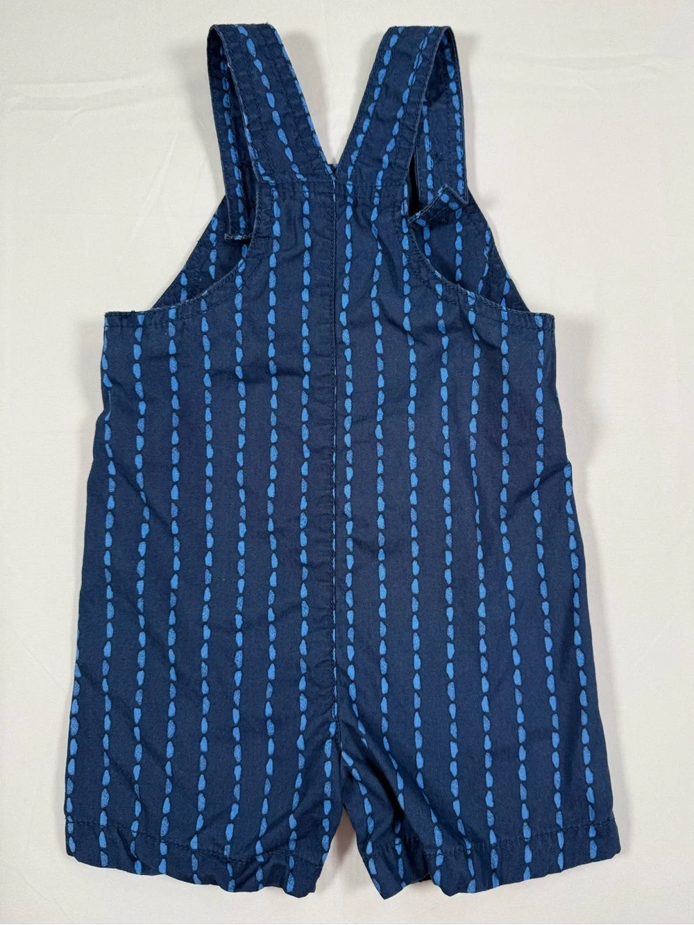 CARTER’S Baby Shortall Romper 9M Cotton Striped Summer Coastal Preppy Nautical